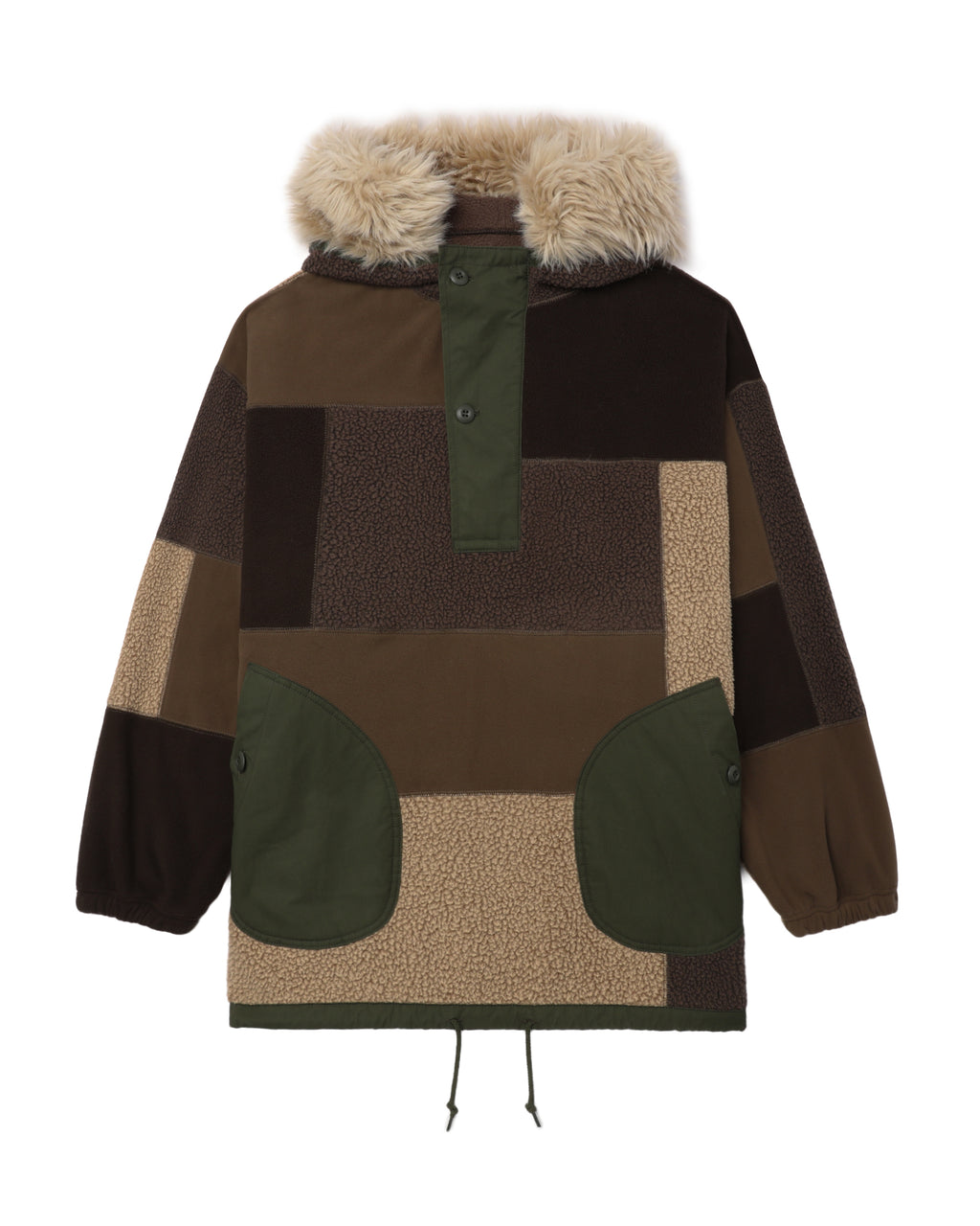Patchwork fleece jacket