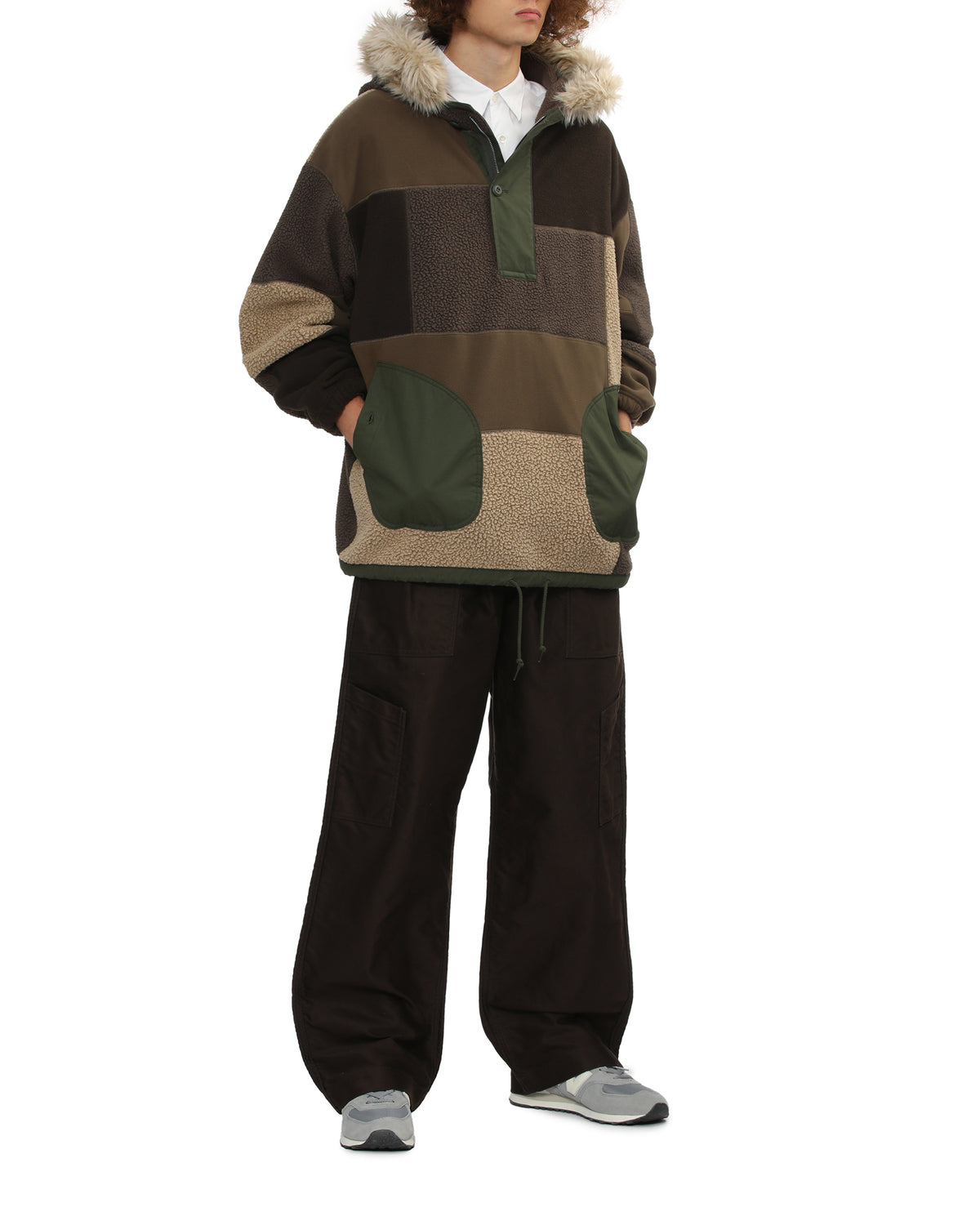 Patchwork fleece jacket