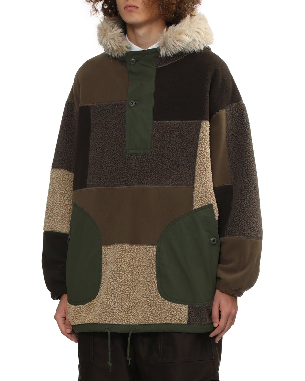 Patchwork fleece jacket