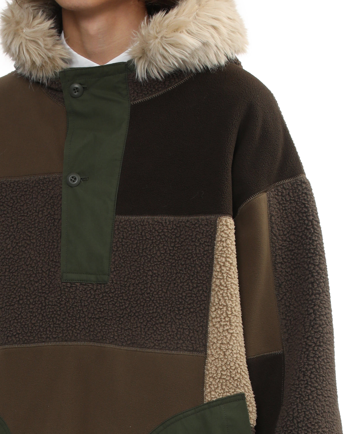 Patchwork fleece jacket