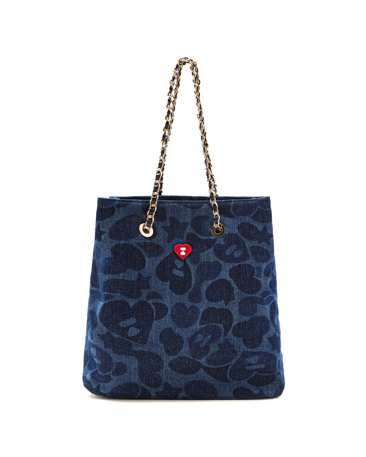 Denim chain tote bag