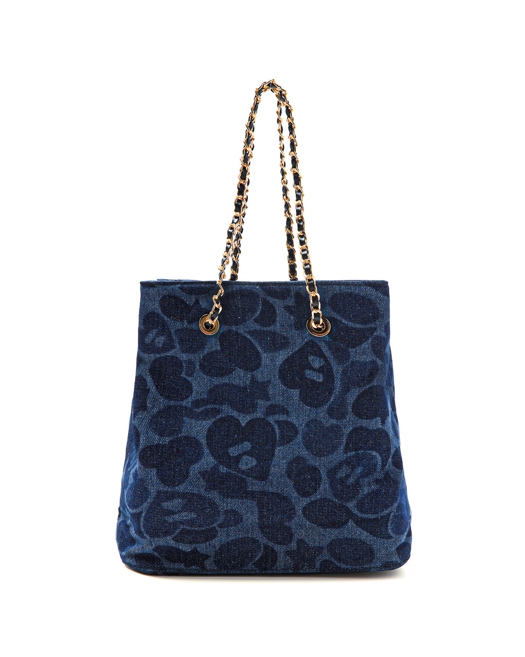 Denim chain tote bag