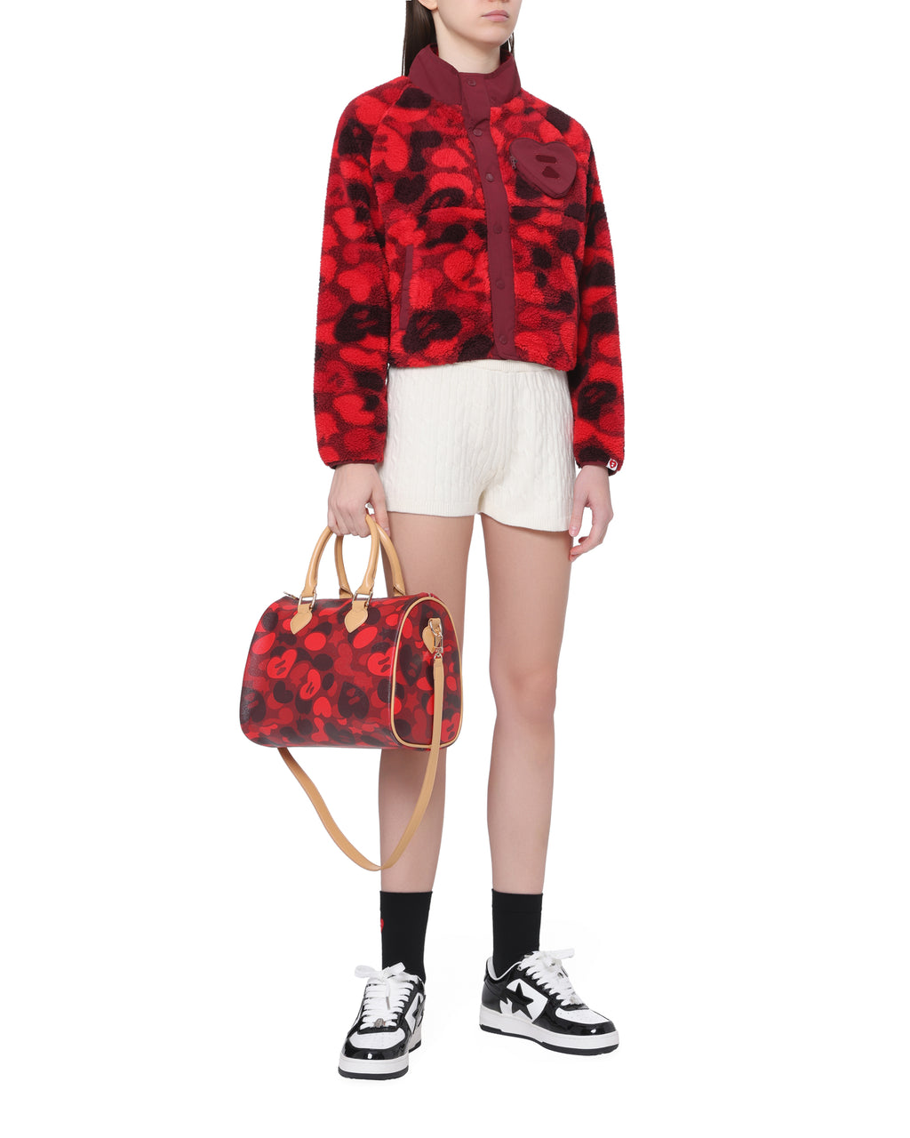 Heart print handbag