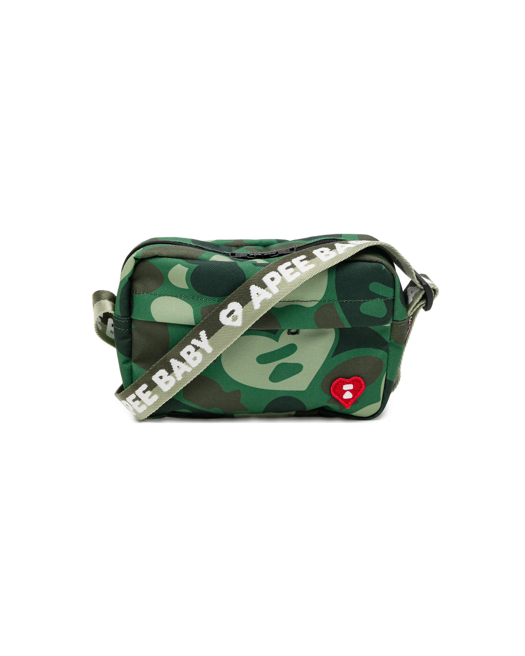 Heart badge crossbody camo mini bag