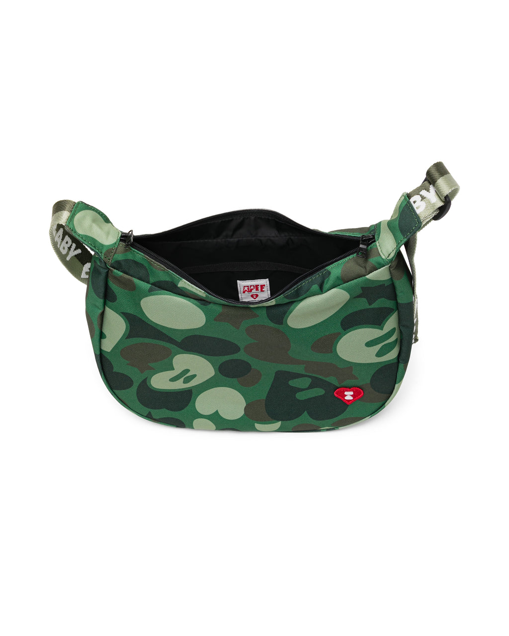 Heart badge crossbody camo mini bag