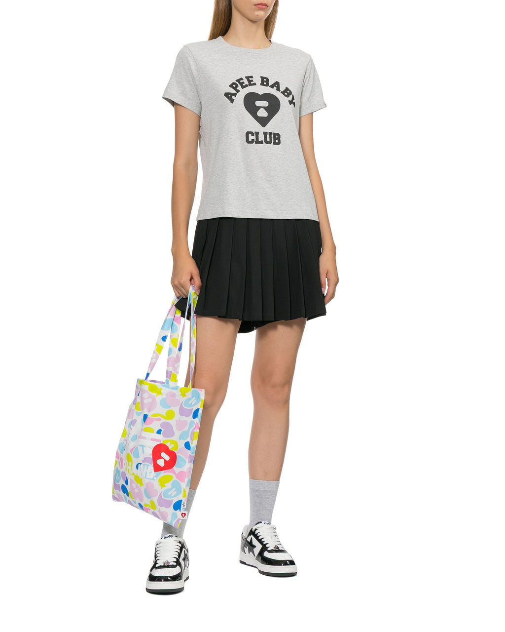 Heart Moonface Medium Camo Tote Bag
