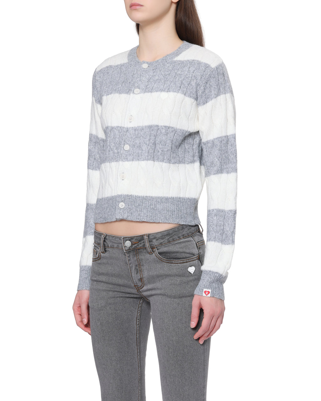 Striped knit cardigan