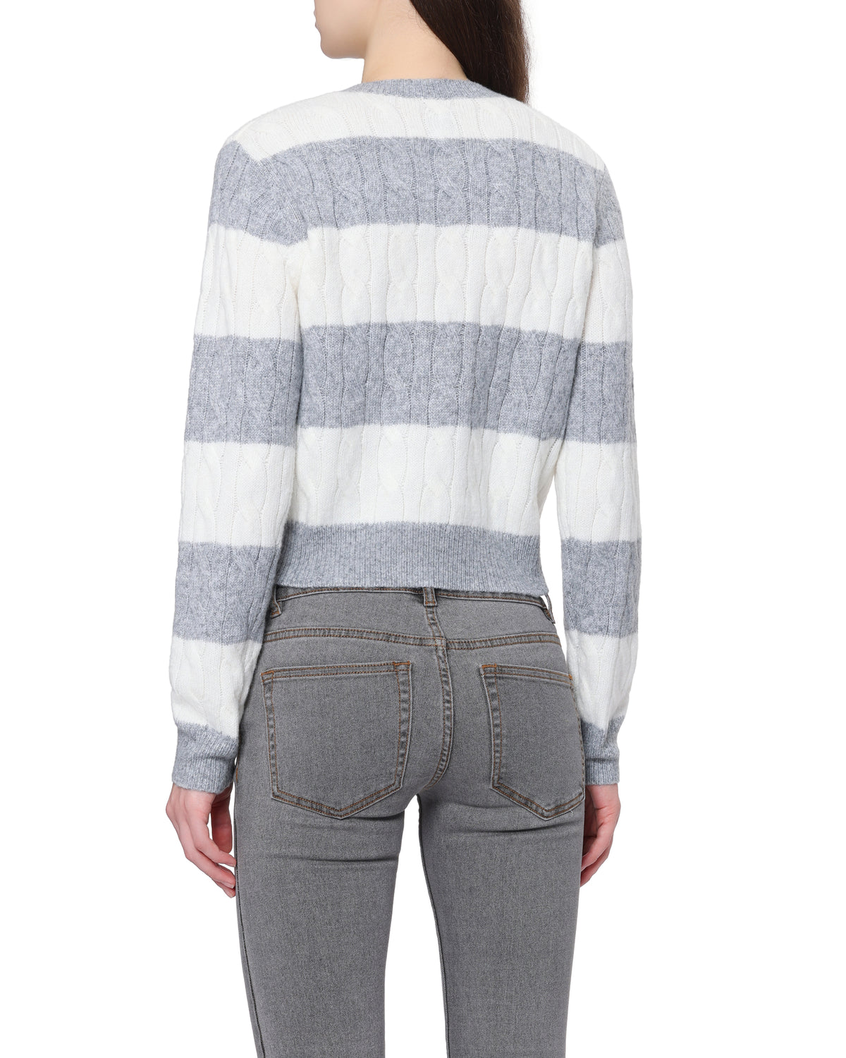 Striped knit cardigan