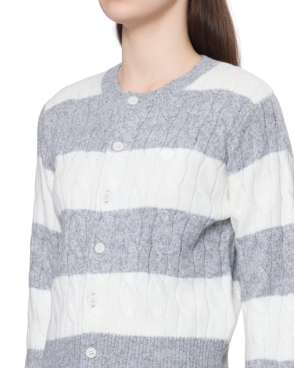 Striped knit cardigan