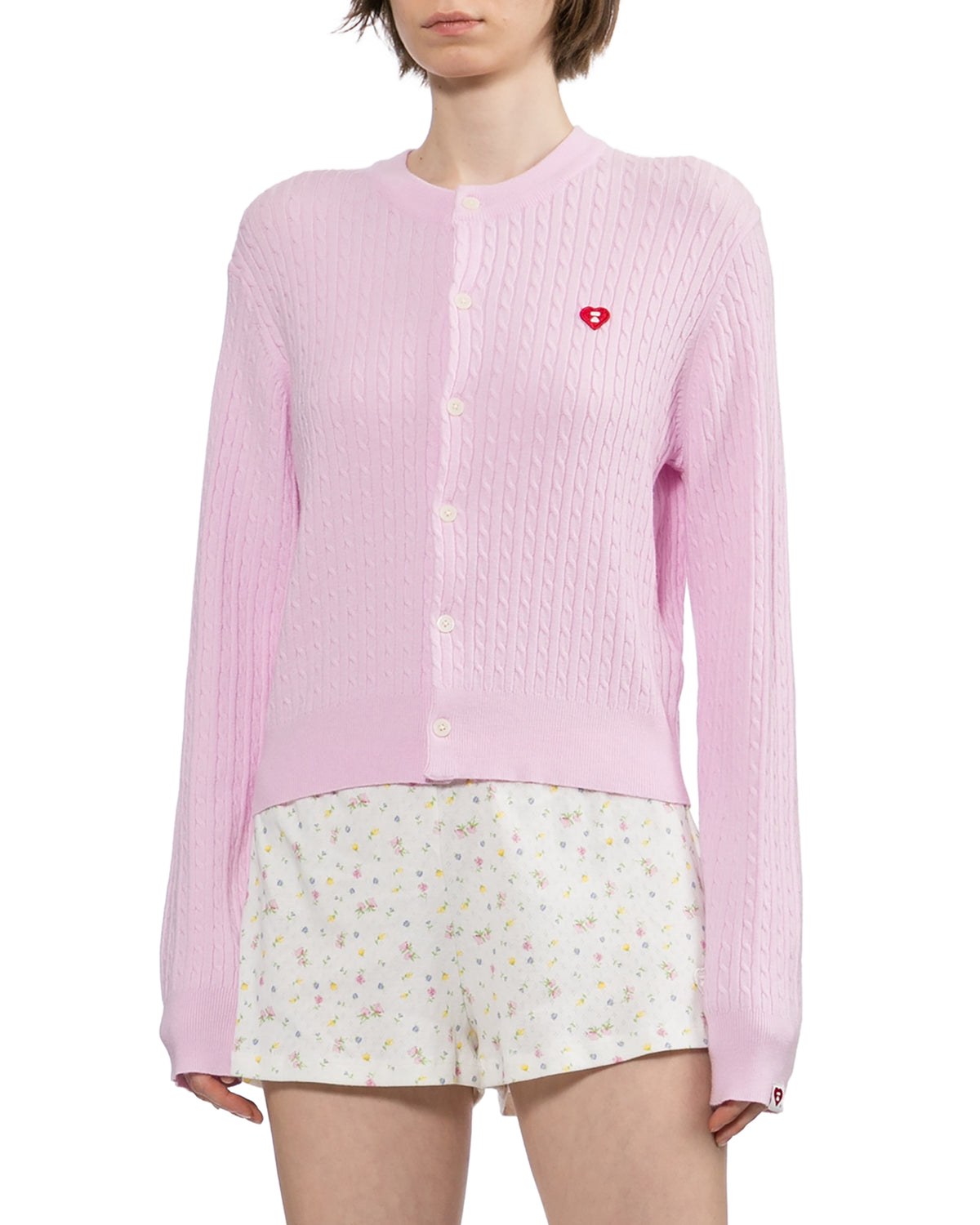 Logo embroidered cardigan