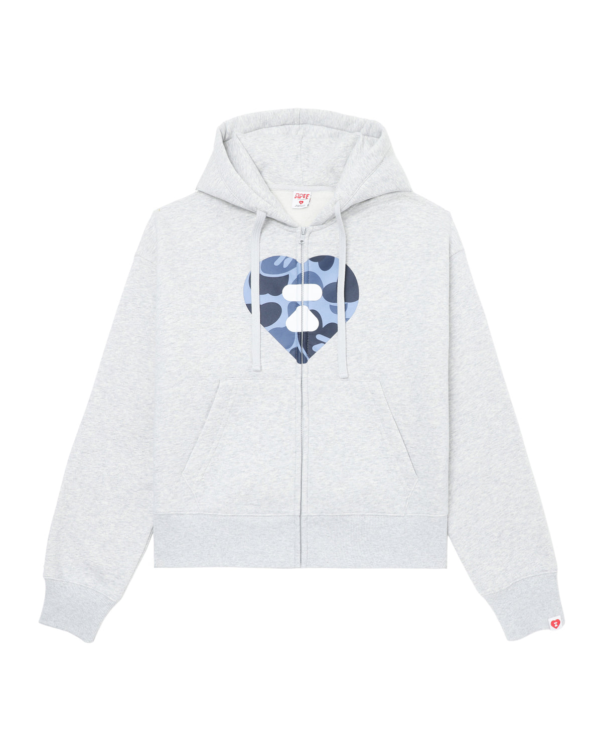 Heart print zip hoodie