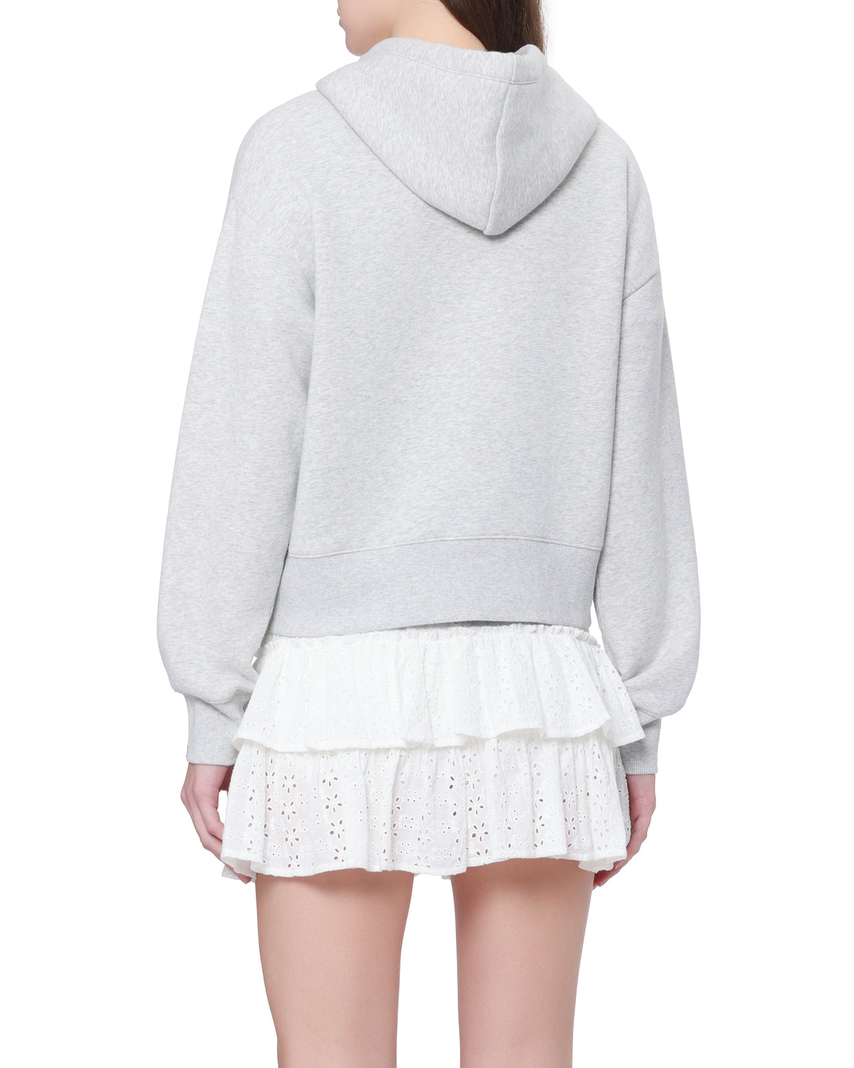 Heart print zip hoodie