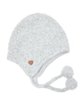Pom pom tie beanie