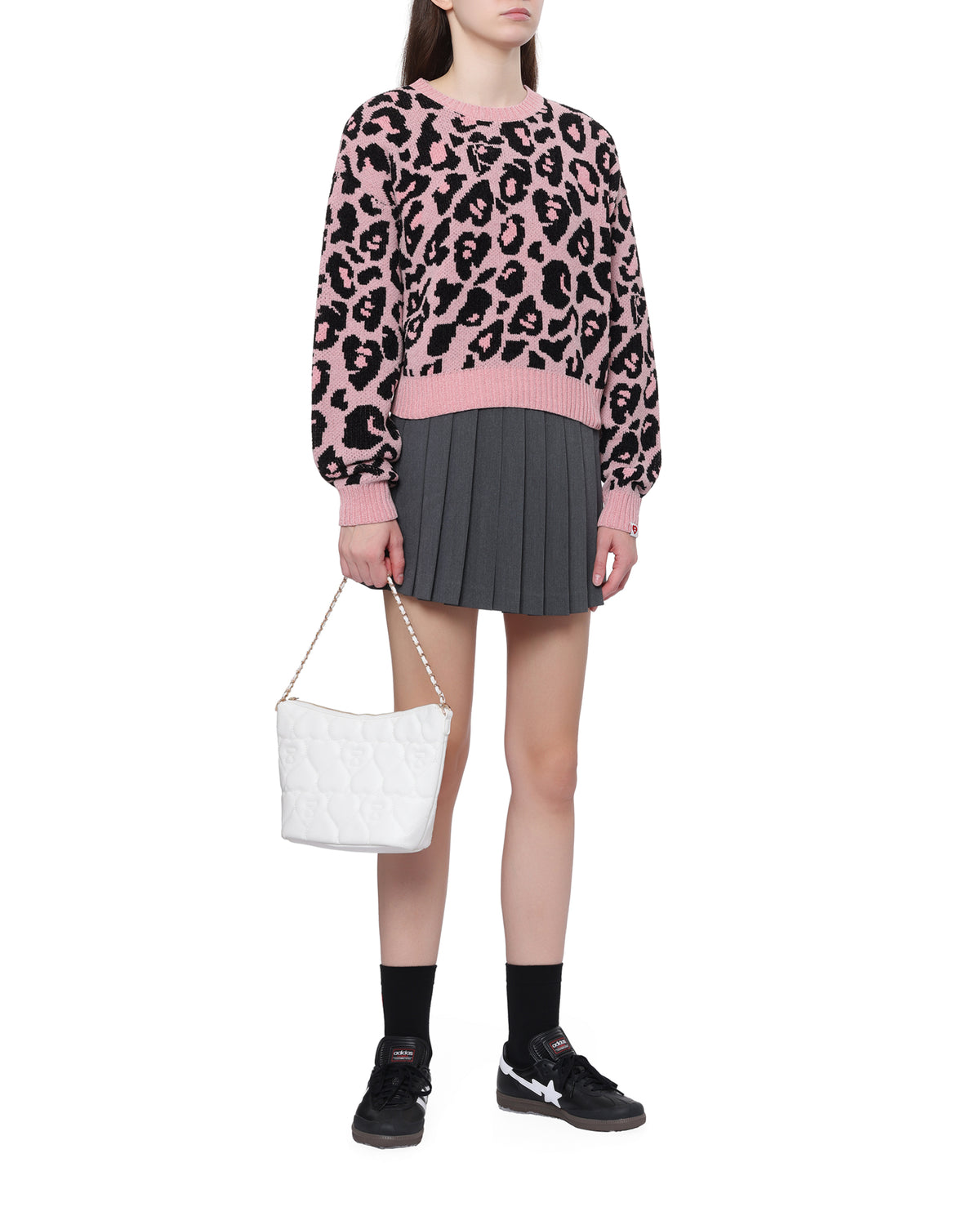 Crew neck leopard sweater