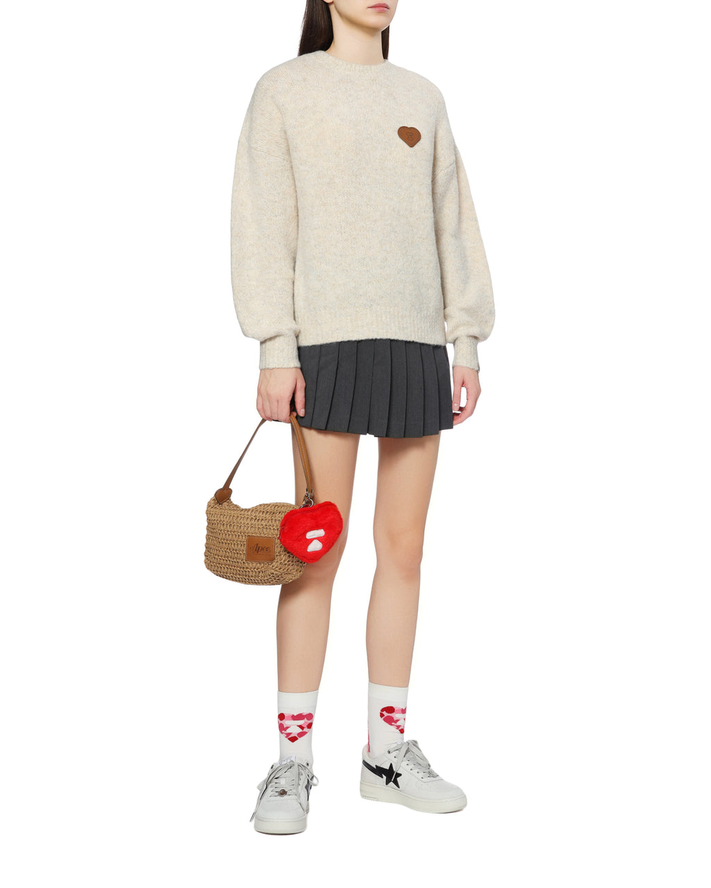Heart-patch sweater