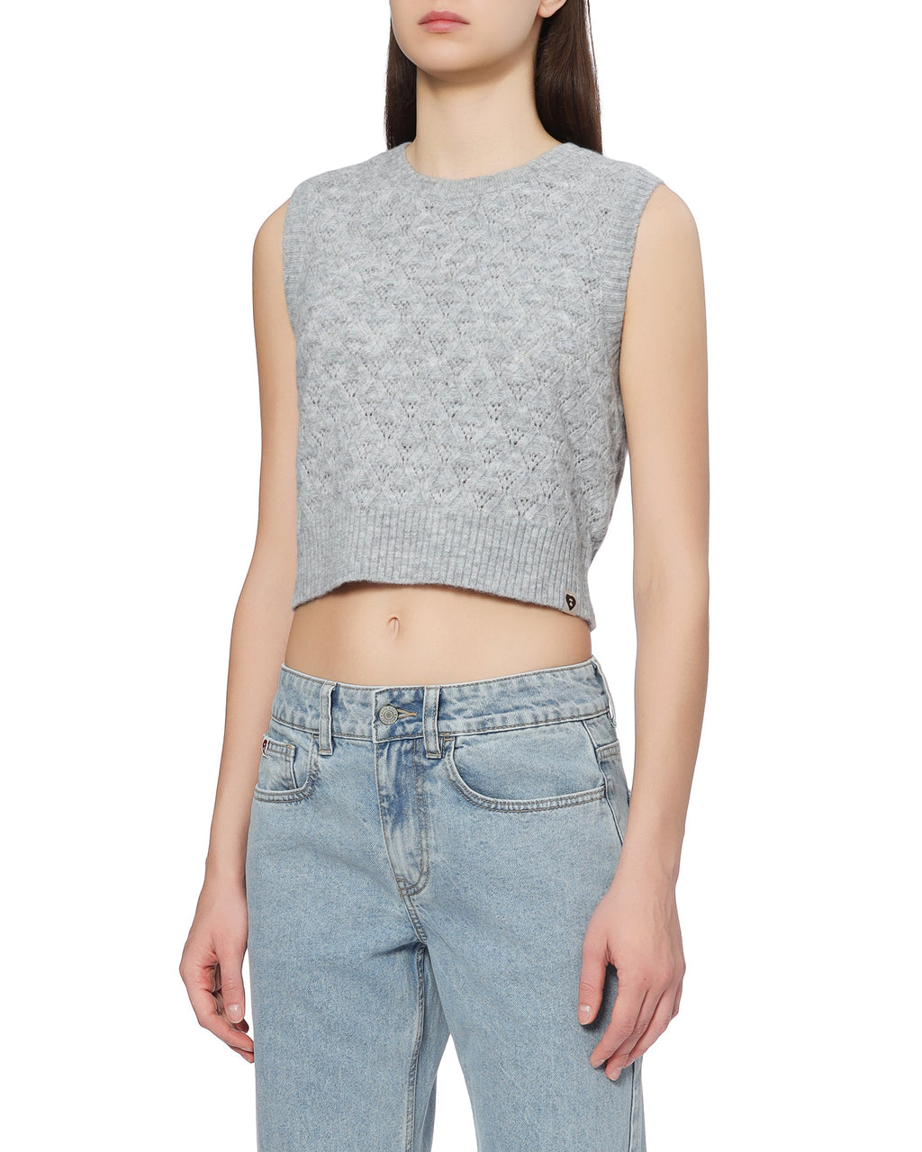 Cropped knit vest