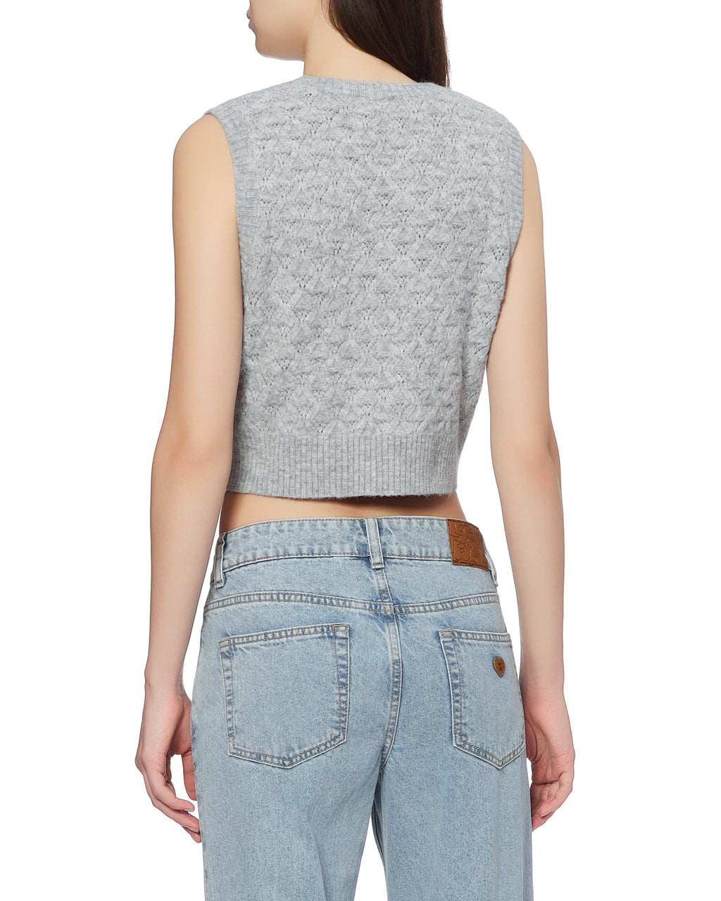 Cropped knit vest