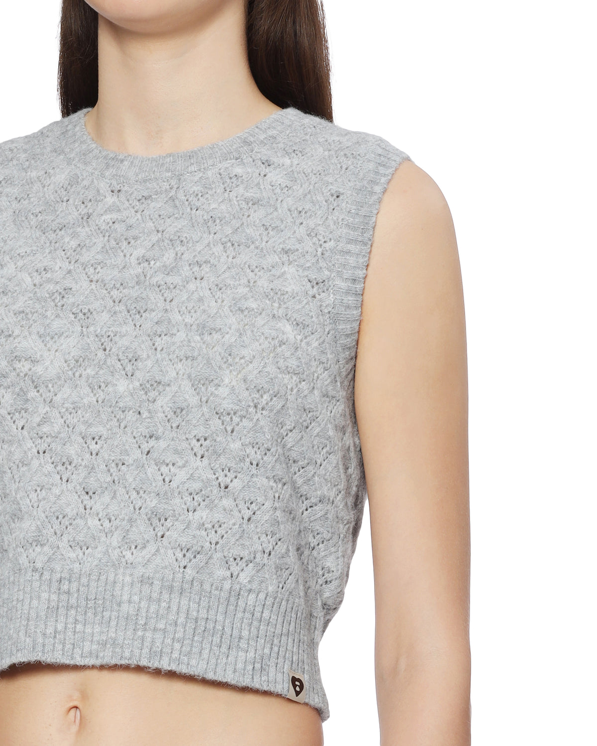 Cropped knit vest