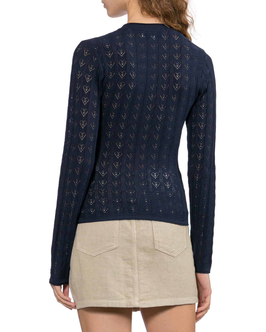 Long-sleeve henley knit top