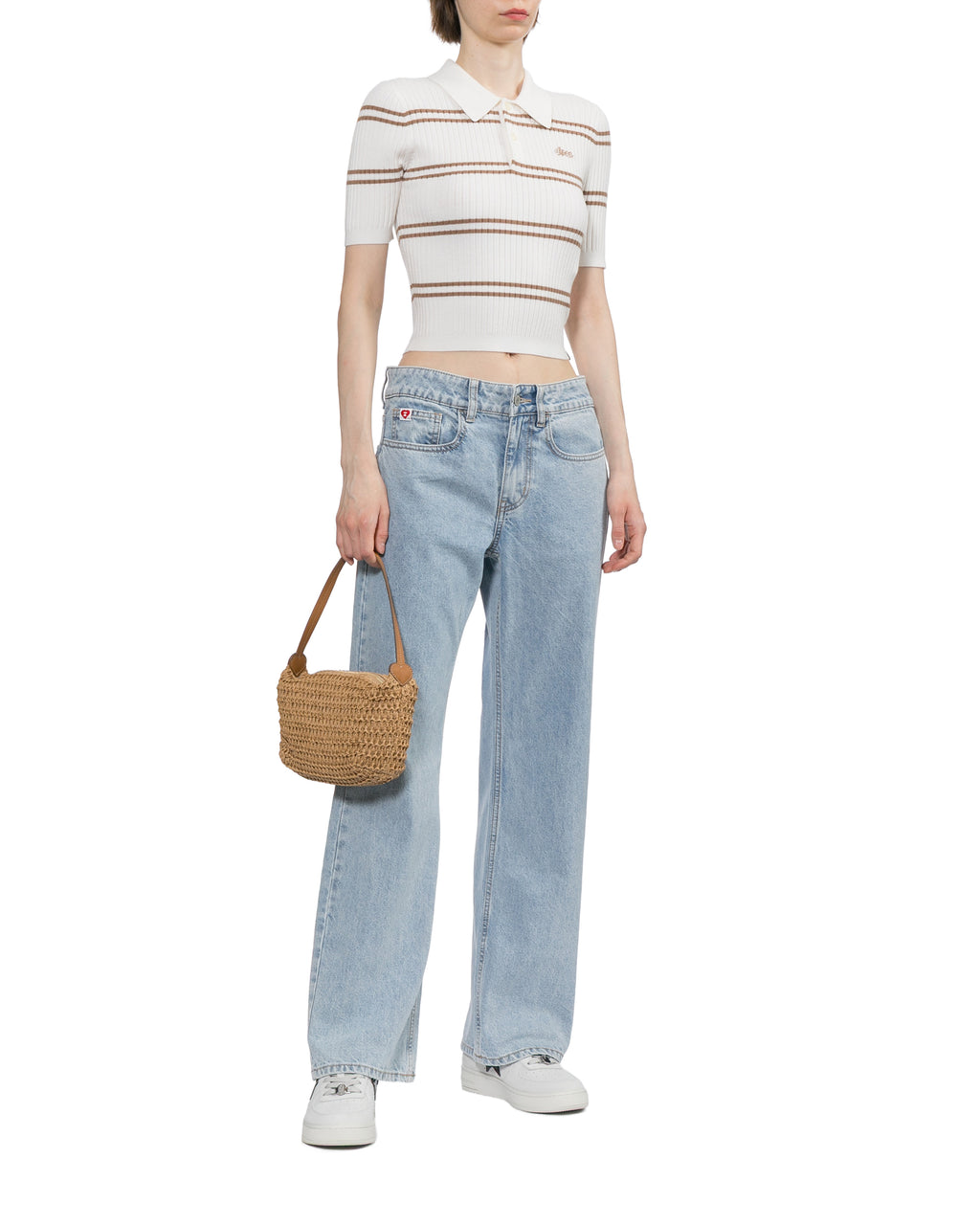 Striped polo tee