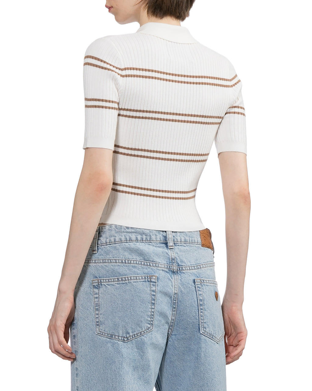 Striped polo tee
