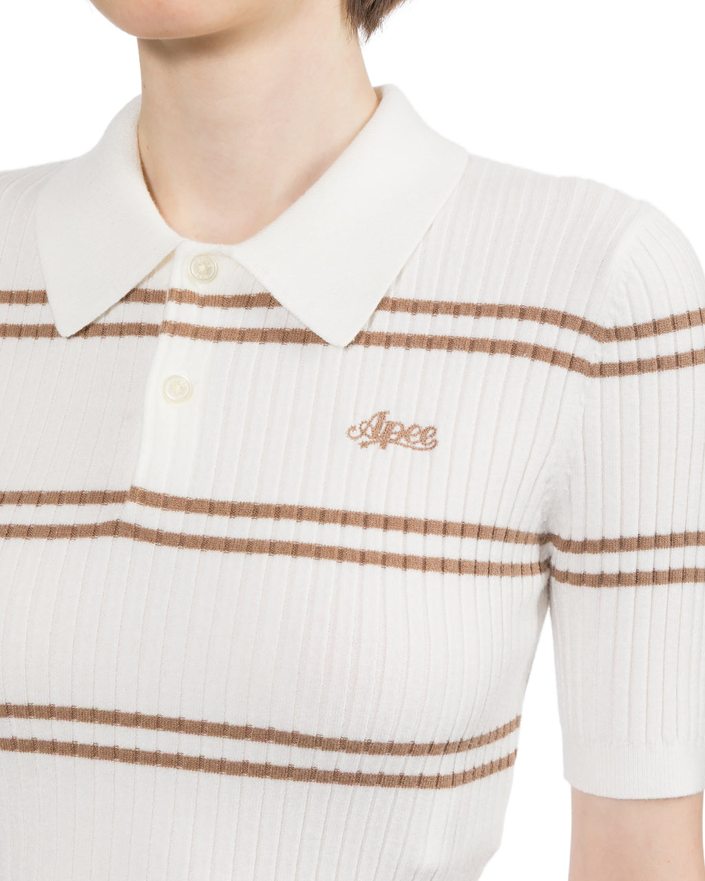 Striped polo tee
