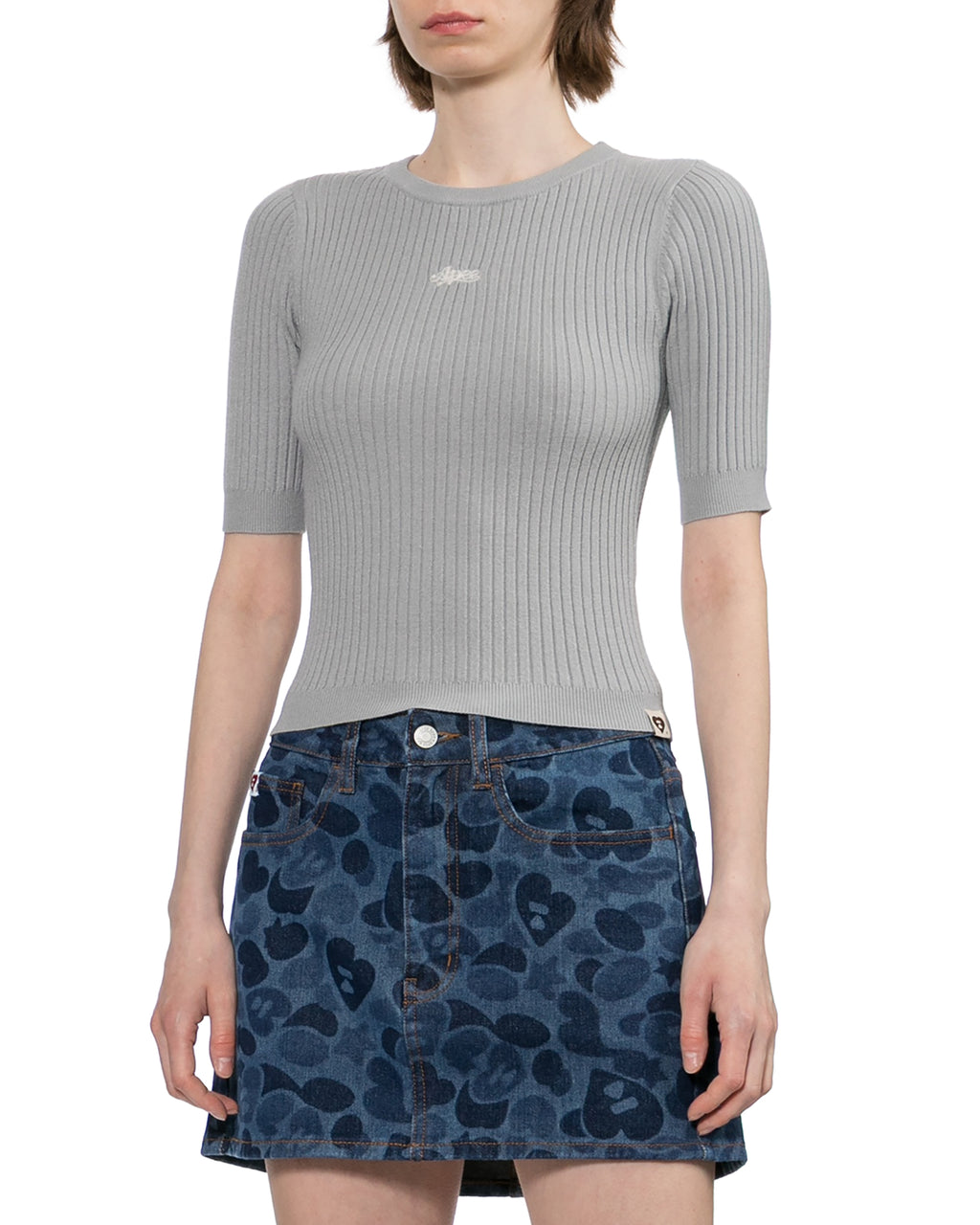 Ribbed knit tee