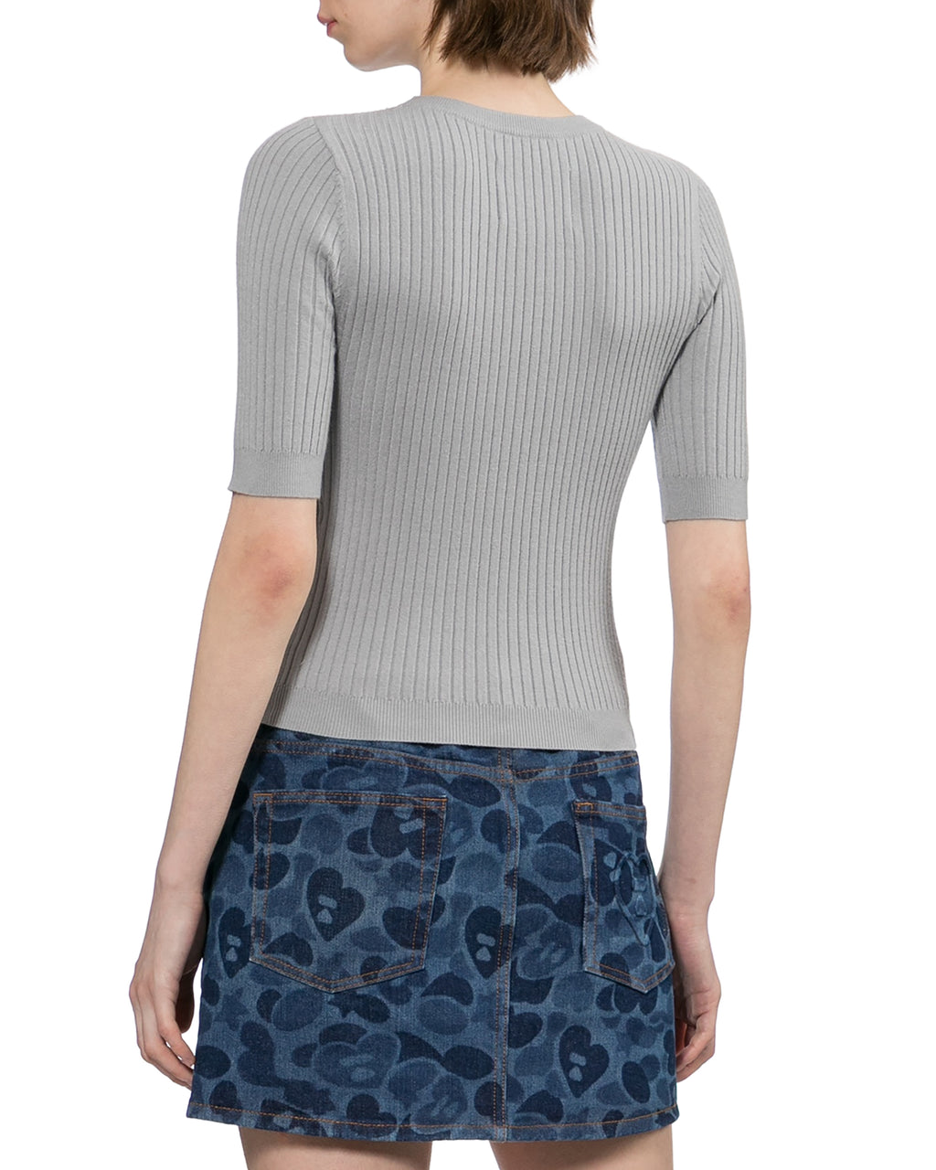 Ribbed knit tee