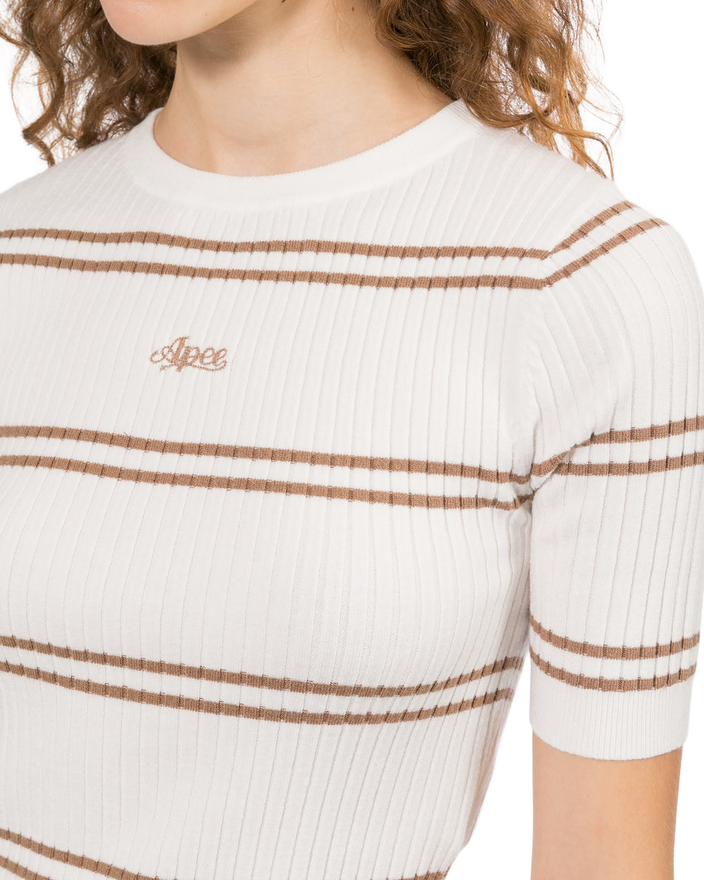 Stripe ribbed knit top