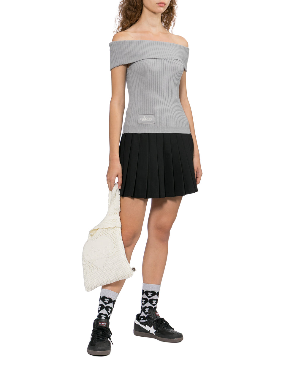 Off-shoulder ribbed top