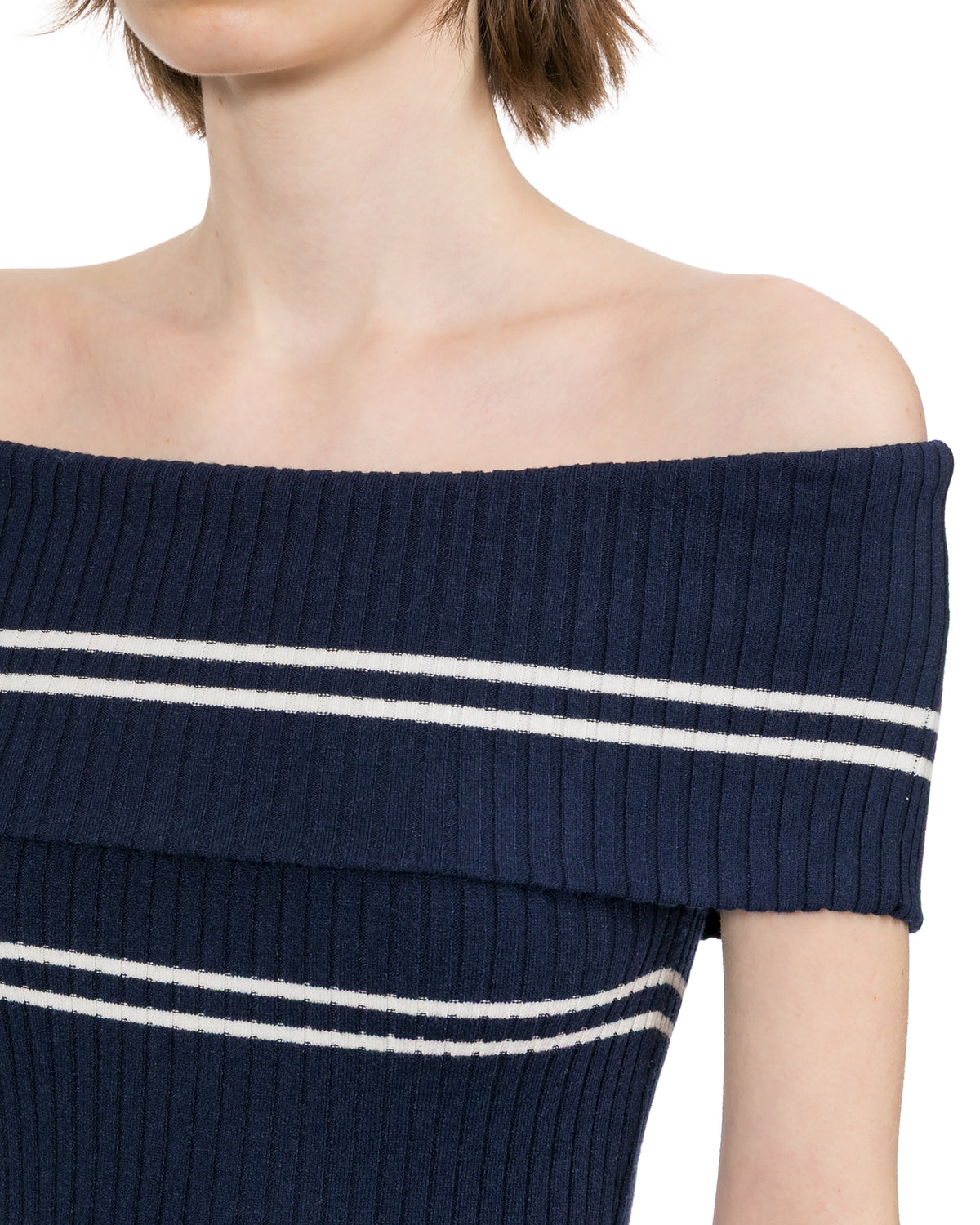Off-shoulder striped top