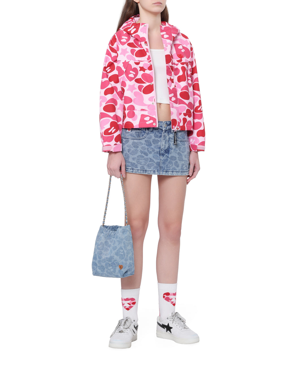 Printed hooded jacket