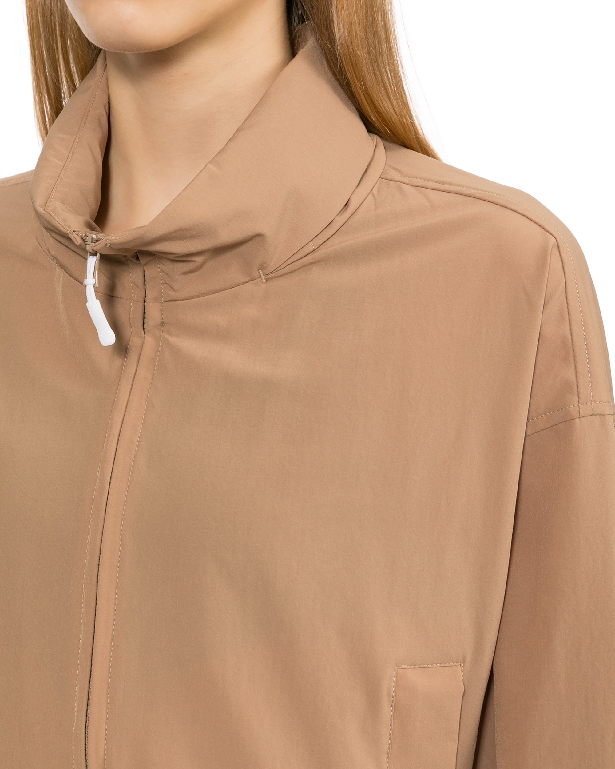 Cropped hooded zip-up jacket
