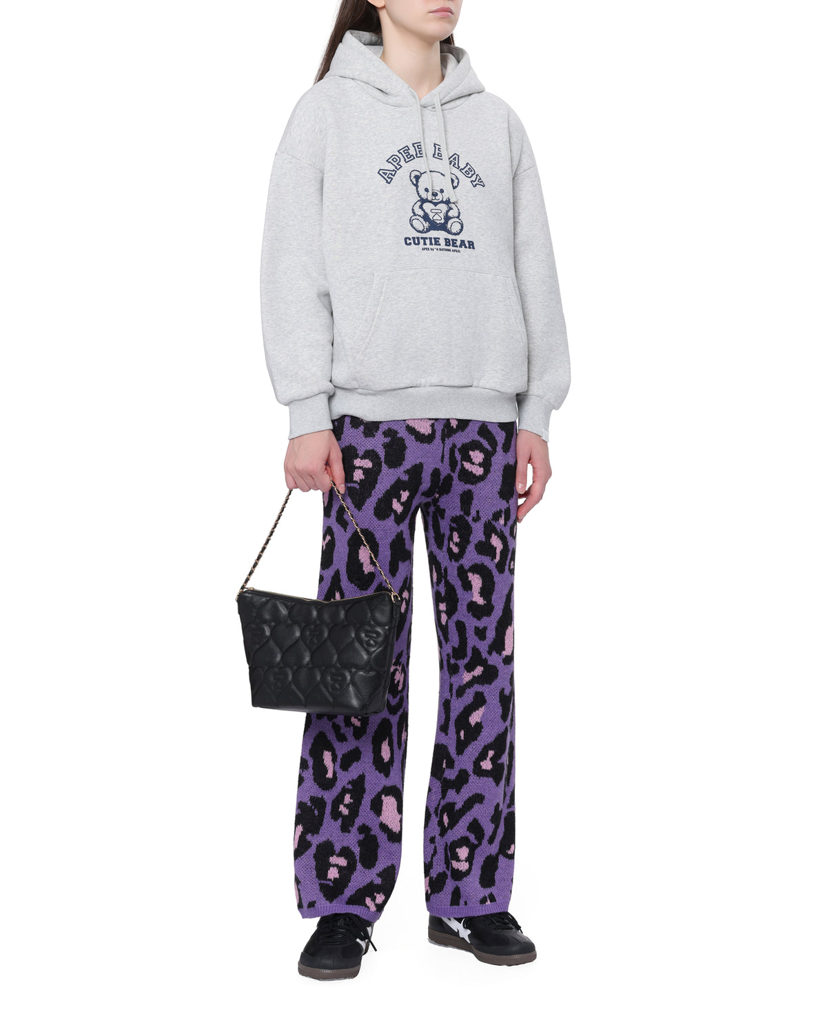 Leopard knit pants