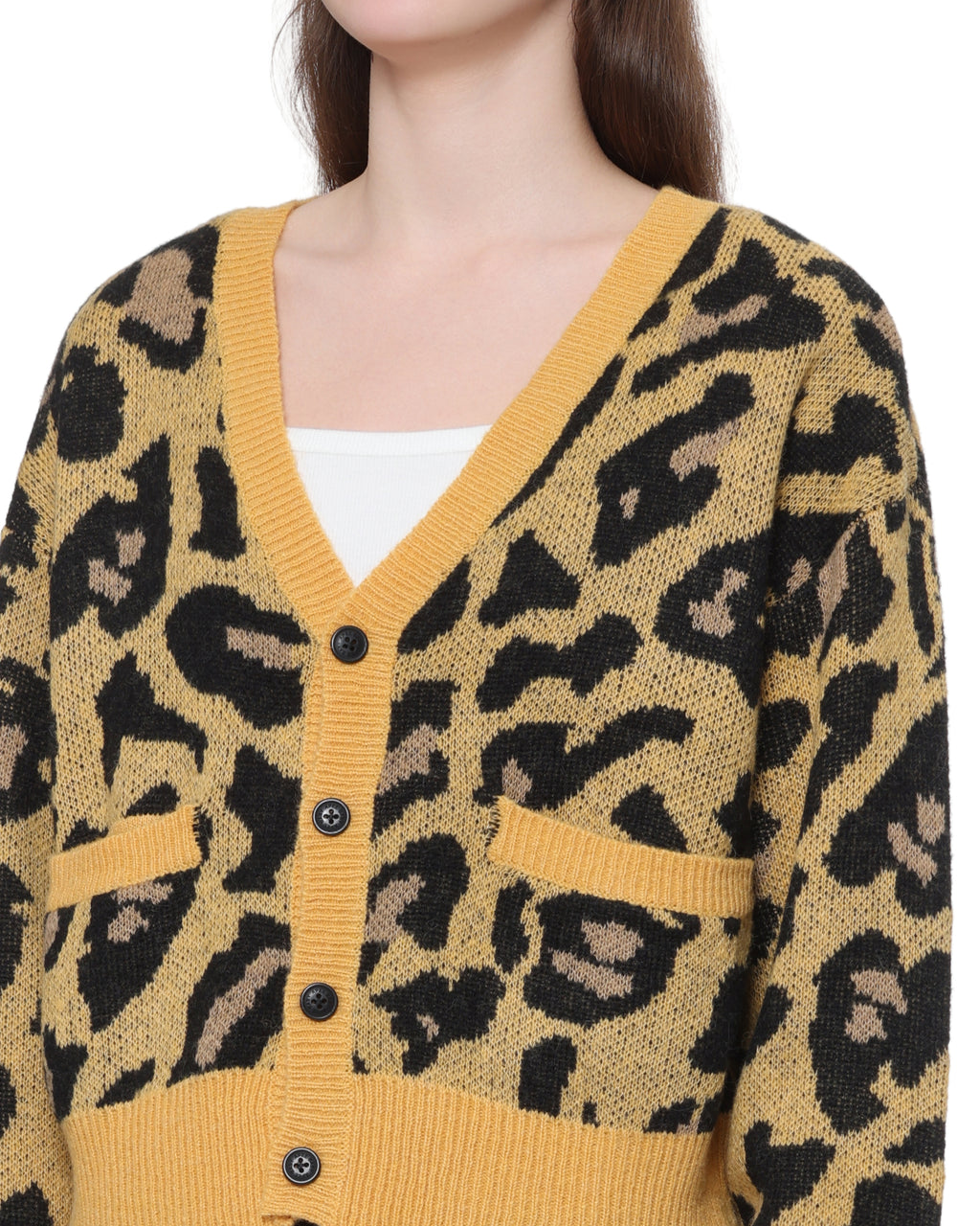 Leopard knit mini skirt