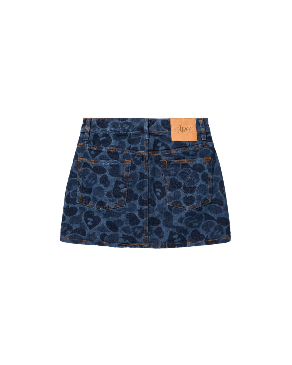 Camo denim mini skirt