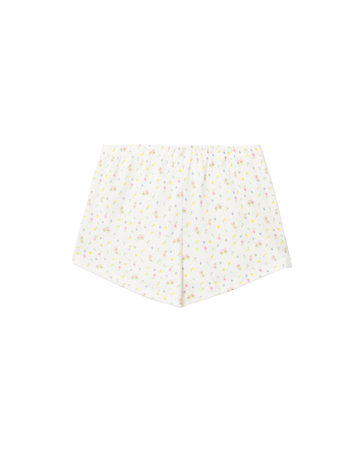 Heart badge floral print shorts