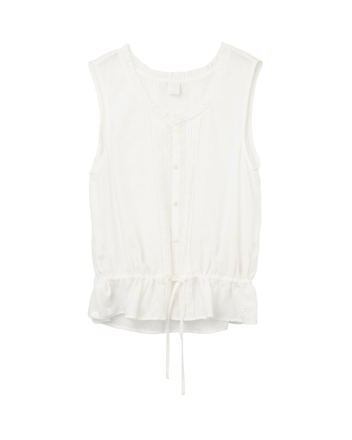 Sleeveless button-front top