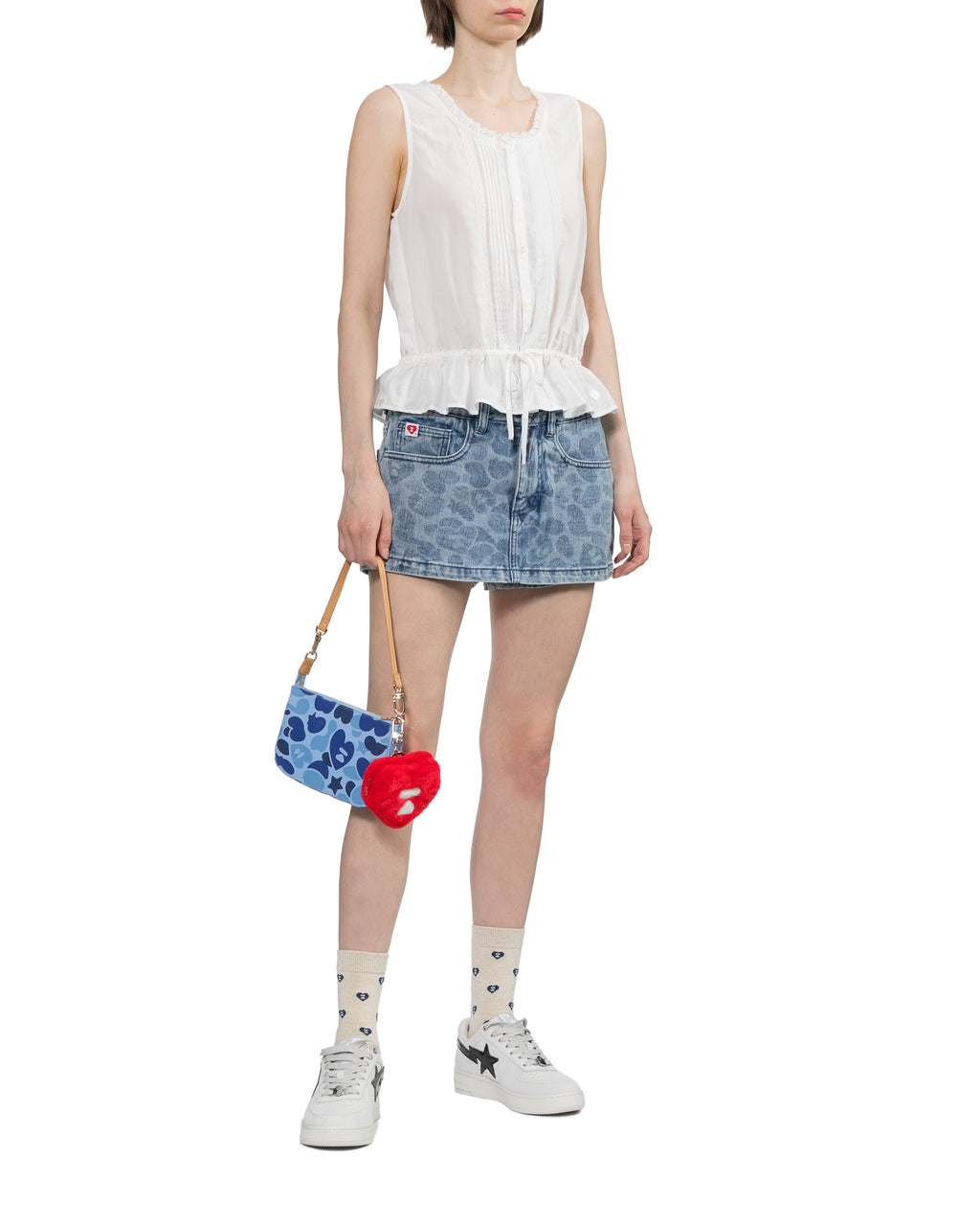 Sleeveless button-front top