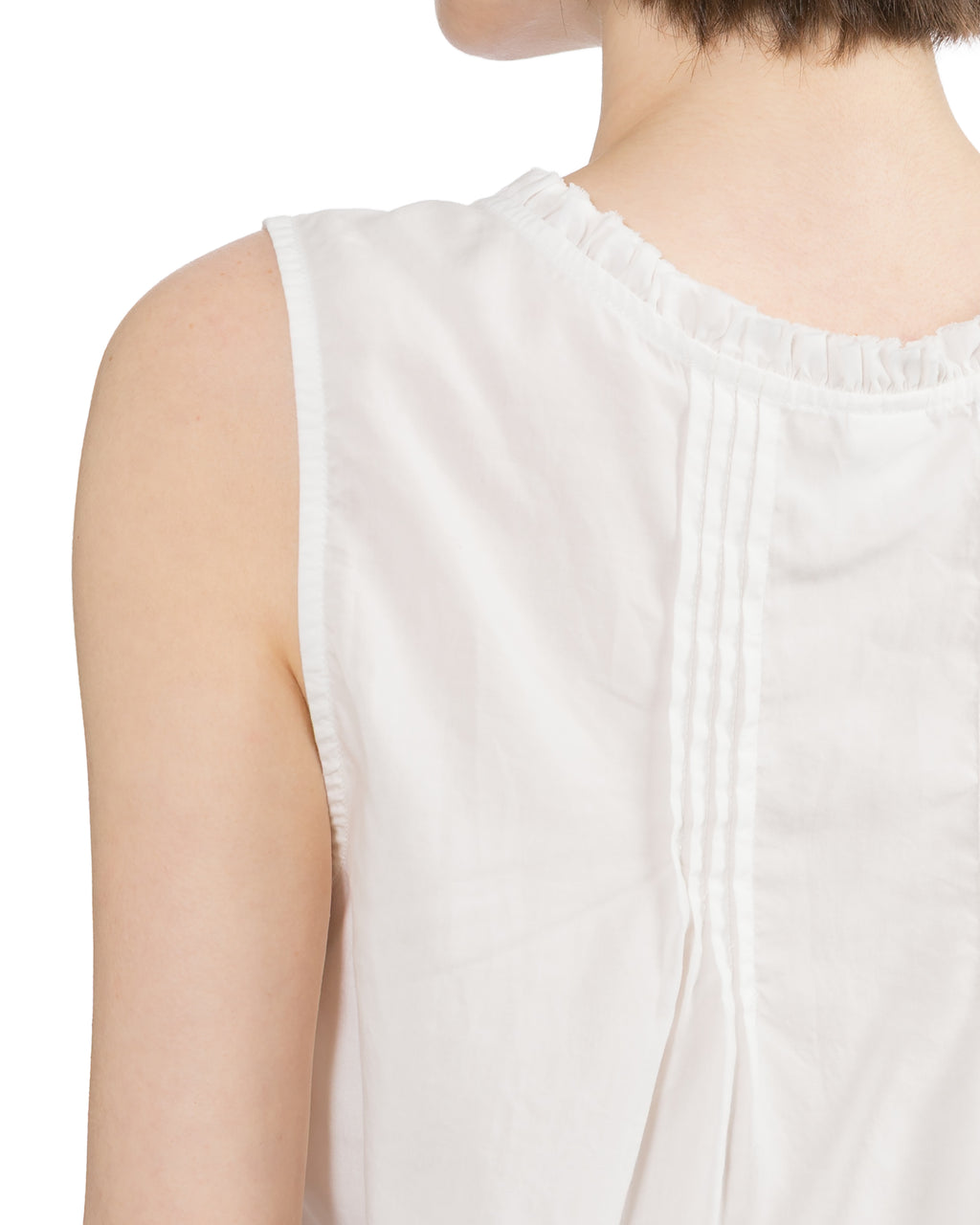 Sleeveless button-front top