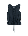 Sleeveless button-front top