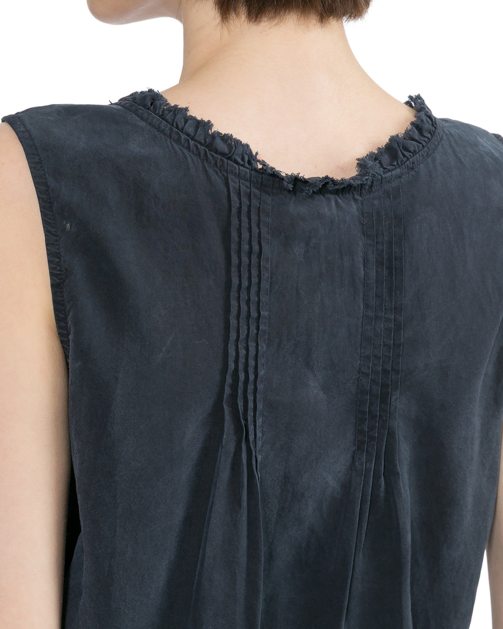 Sleeveless button-front top