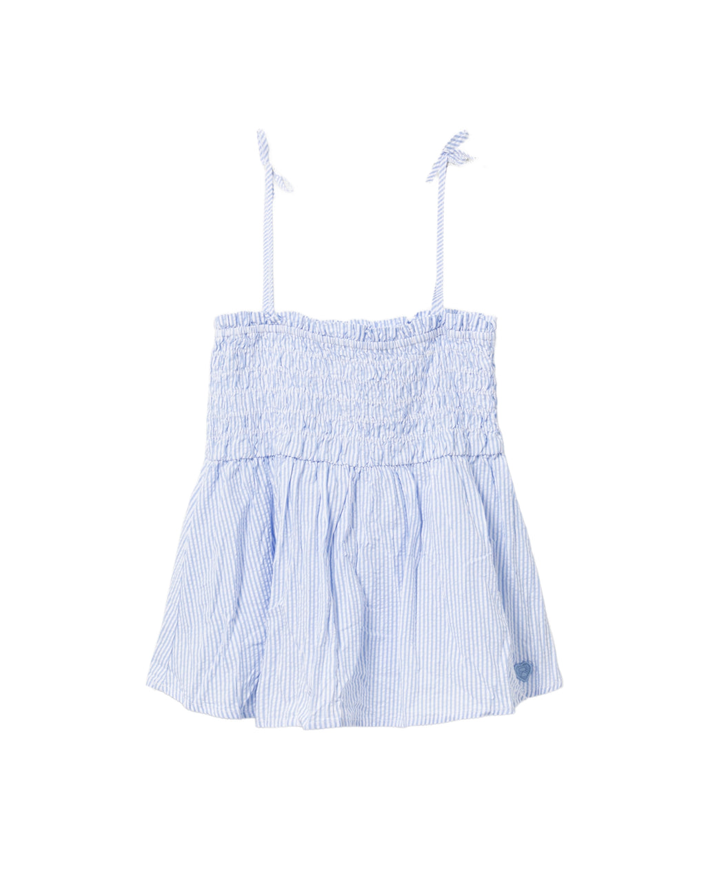 Heart badge woven stripe cami top