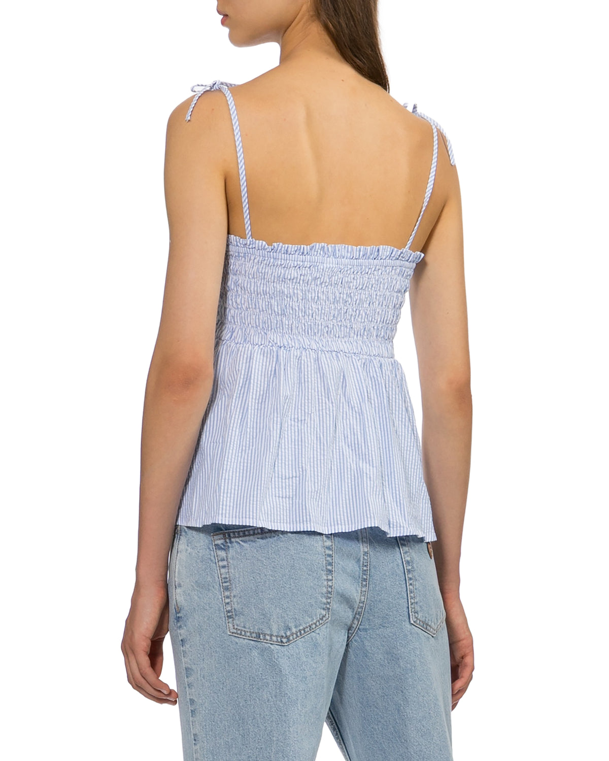 Heart badge woven stripe cami top