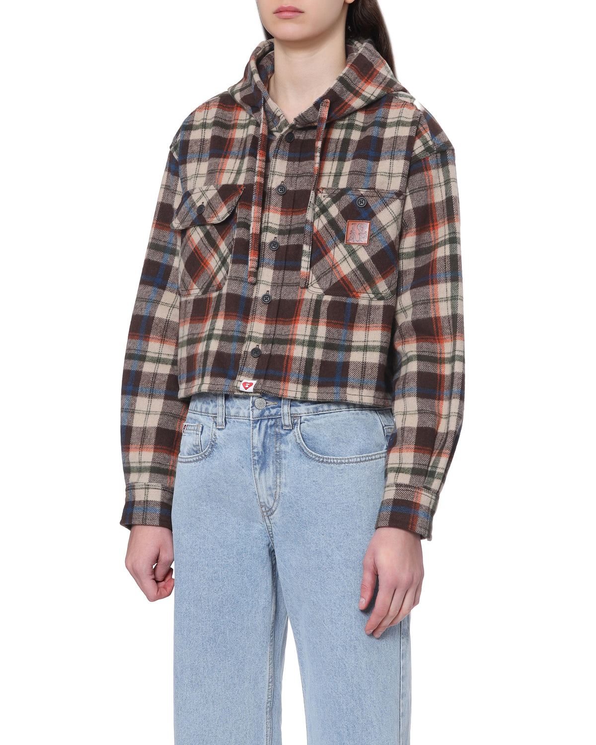 Plaid hooded jacket