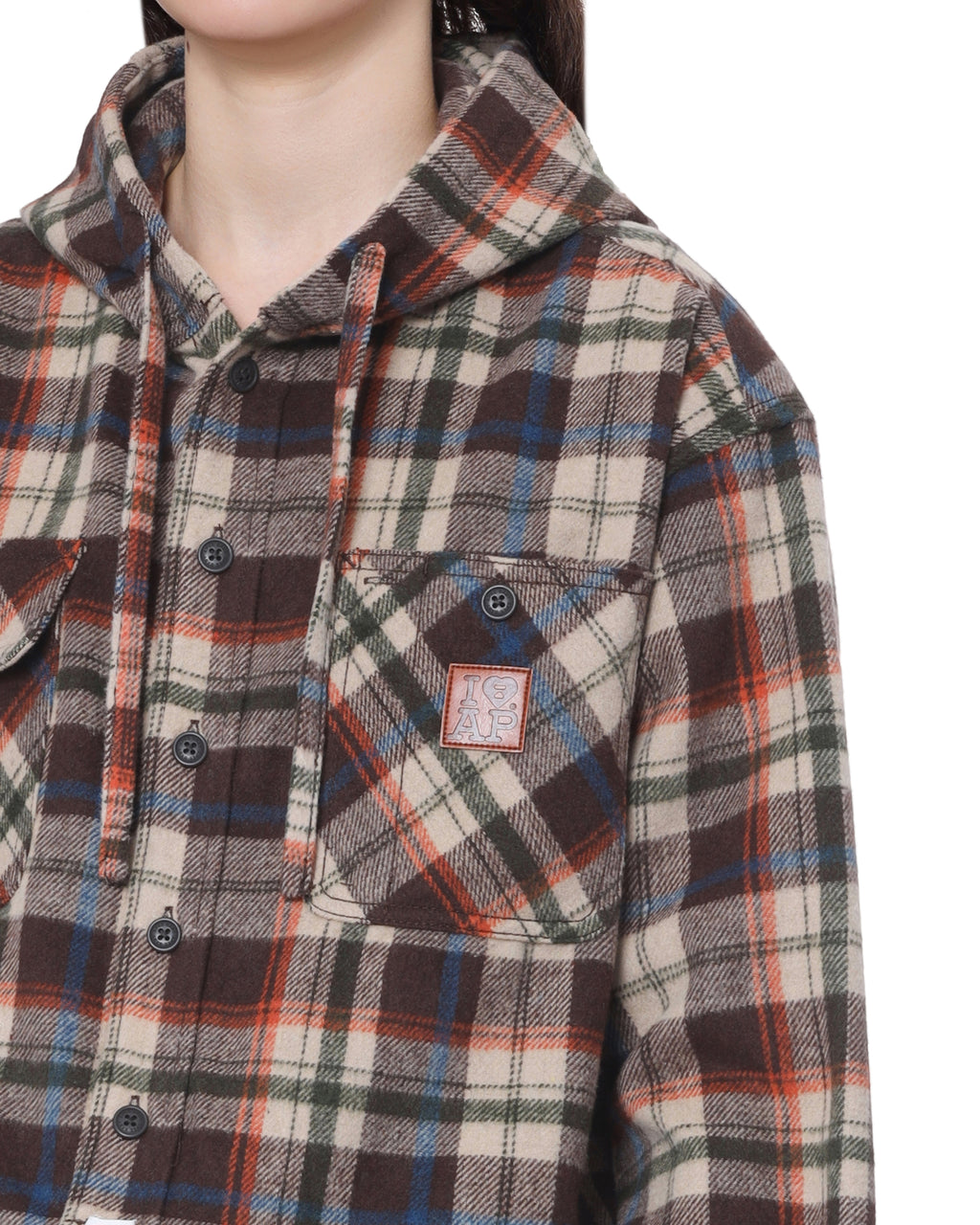 Plaid hooded jacket