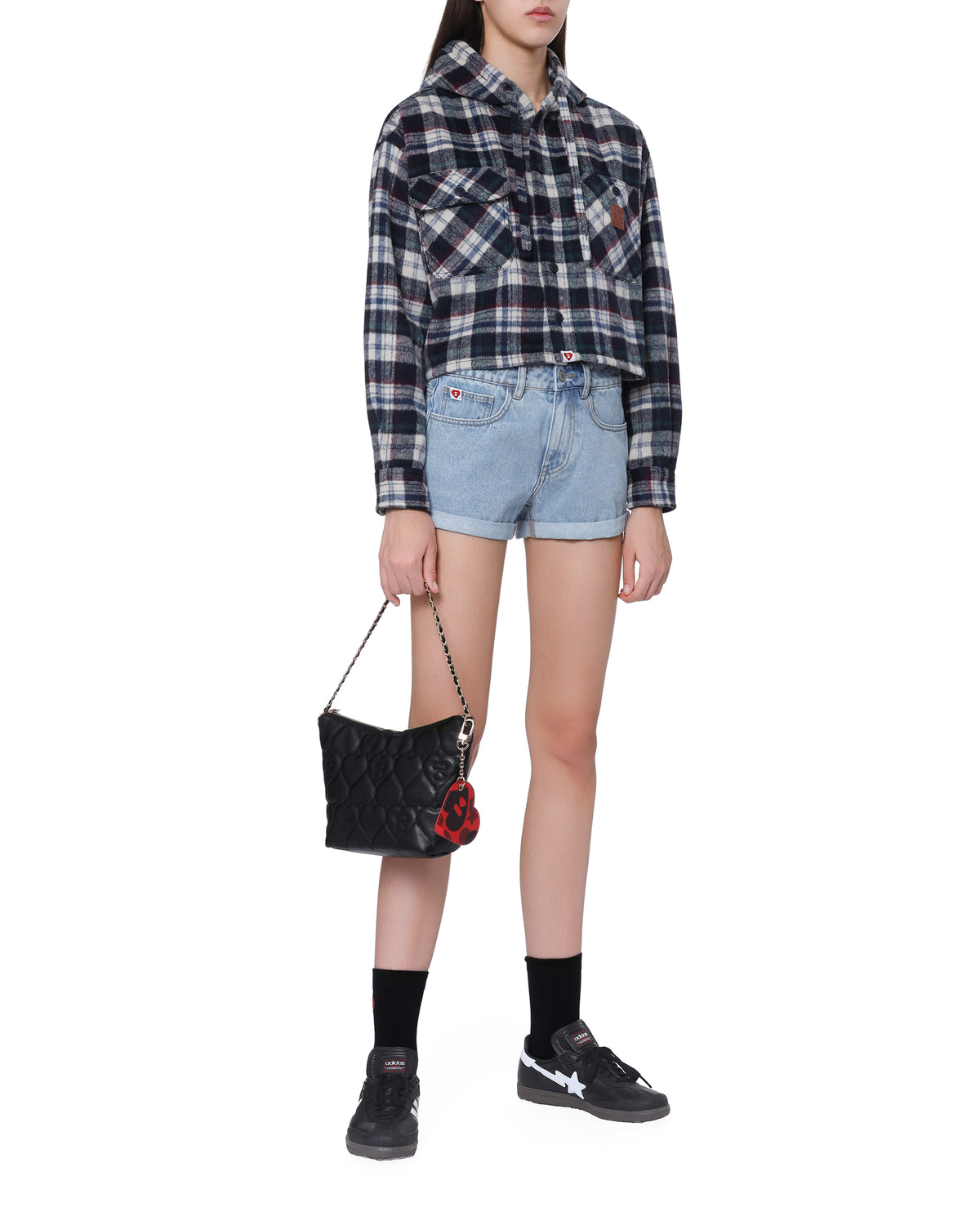 Plaid hooded jacket