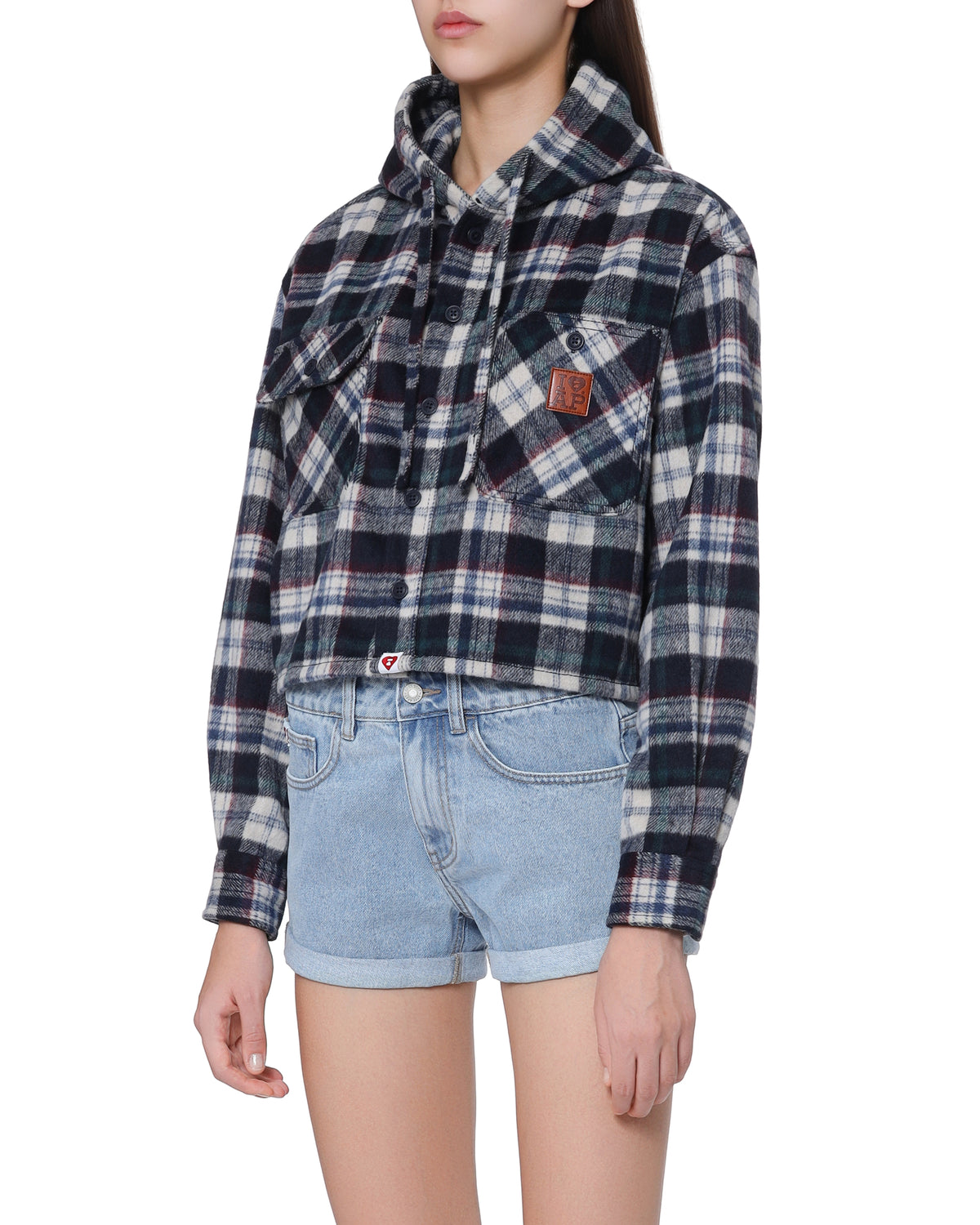 Plaid hooded jacket