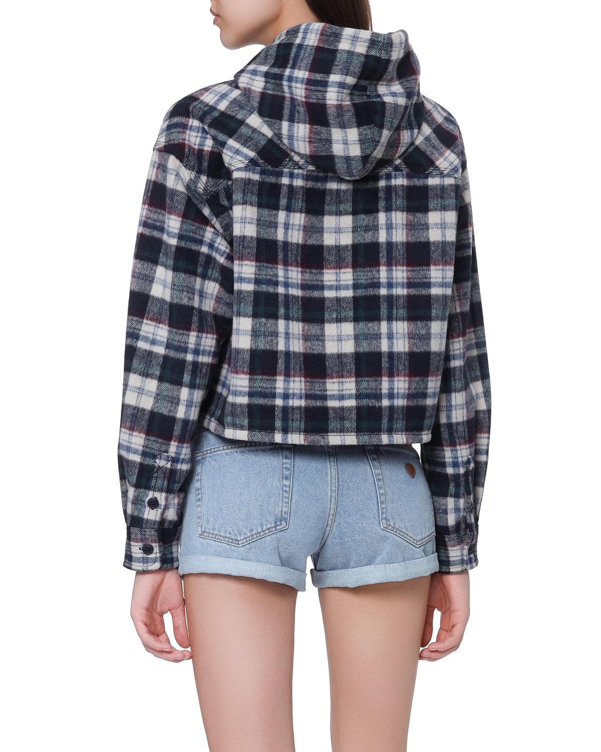 Plaid hooded jacket
