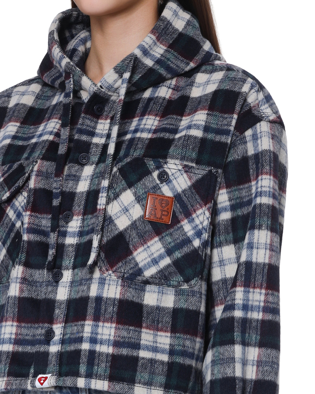 Plaid hooded jacket